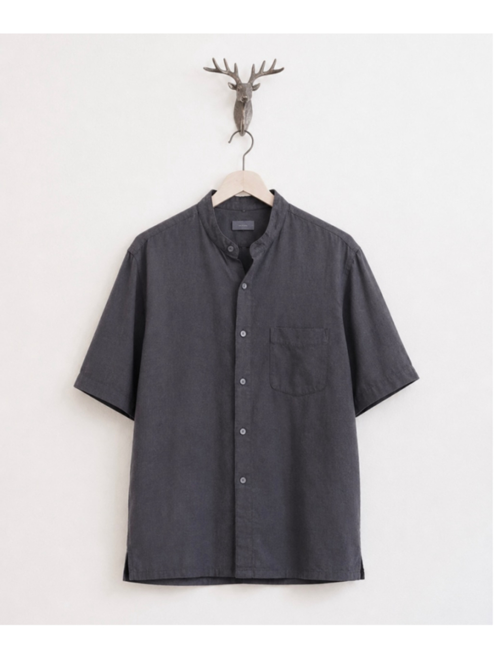 Theory Men's Navy Linen Short Sleeve Casual Button Down Shirt Size XL